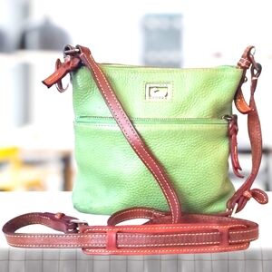 DOONEY & BOURKE Dillen Letter Carrier Green Pebble Leather Crossbody